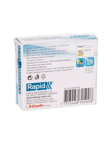 GRAPAS RAPID STRONG Nº 23/24 GALVANIZADAS CAJA 1000 UD. GRAPAS RAPID STRONG Nº 23/24 GALVANIZADAS CAJA 1000 UD.