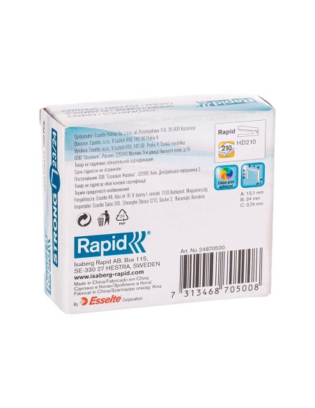 GRAPAS RAPID STRONG Nº 23/24 GALVANIZADAS CAJA 1000 UD. GRAPAS RAPID STRONG Nº 23/24 GALVANIZADAS CAJA 1000 UD.