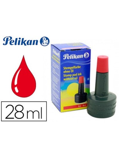 TINTA TAMPON PELIKAN ROJO  FRASCO DE 28 ML