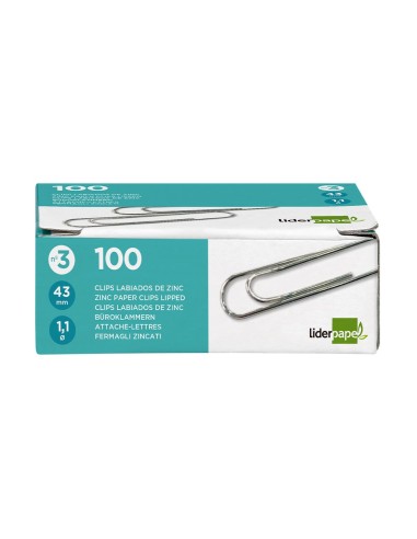 CLIPS LABIADOS Nº 3 43 MM CAJA 100 UDS. CLIPS LABIADOS Nº 3 43 MM CAJA 100 UDS.