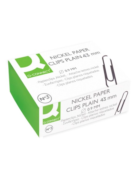 CLIPS NIQUELADOS Q-CON. Nº 3 43MM CAJA 100 CLIPS NIQUELADOS Q-CON. Nº 3 43MM CAJA 100