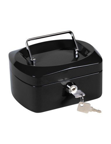 CAJA CAUDALES Q-CON.6" 152X115X80 MM NEGRA C/PORTAMONEDAS