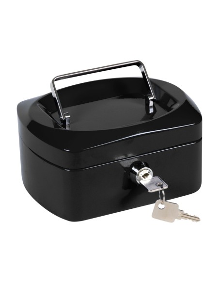 CAJA CAUDALES Q-CON.6" 152X115X80 MM NEGRA C/PORTAMONEDAS