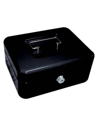 CAJA CAUDALES Q-CON.8" 200X160X90 MM NEGRA C/PORTAMONEDAS