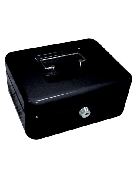 CAJA CAUDALES Q-CON.8" 200X160X90 MM NEGRA C/PORTAMONEDAS