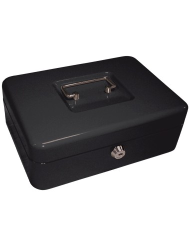 CAJA CAUDALES Q-CON.10" 250X180X90 MM NEGRA C/PORTAMONEDAS