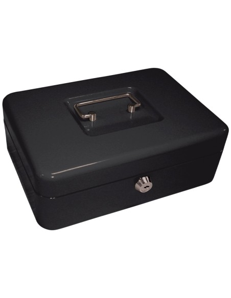 CAJA CAUDALES Q-CON.10" 250X180X90 MM NEGRA C/PORTAMONEDAS