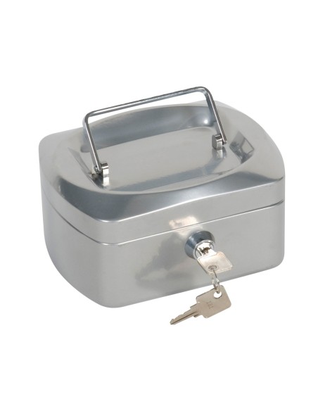 CAJA CAUDALES Q-CON.6" 152X115X80 MM PLATA C/PORTAMONEDAS