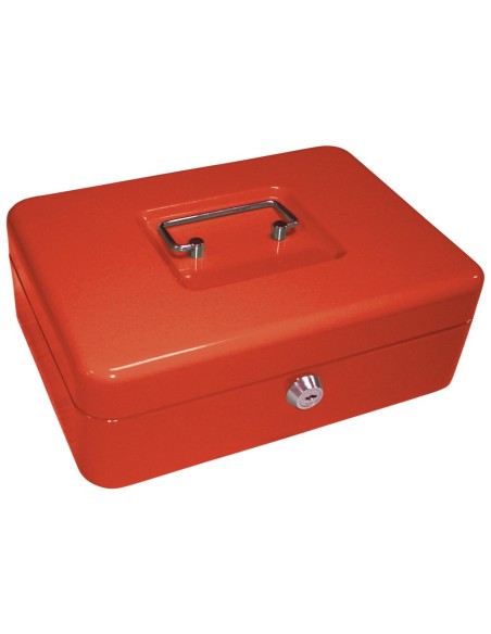 CAJA CAUDALES Q-CON.10" 250X180X90 MM ROJA C/PORTAMONEDAS