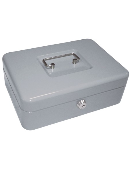 CAJA CAUDALES Q-CON.10" 250X180X90 MM PLATA C/PORTAMONEDAS