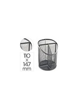 CUBILETE PORTALAPICES Q-CON.METAL REJILLA PLATA 3 COMP.110 X 147MM 2