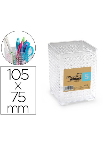 CUBILETE PORTALAPICES PLASTIFORTE TRANSPARENTE PLASTICO ORGANIZER CU