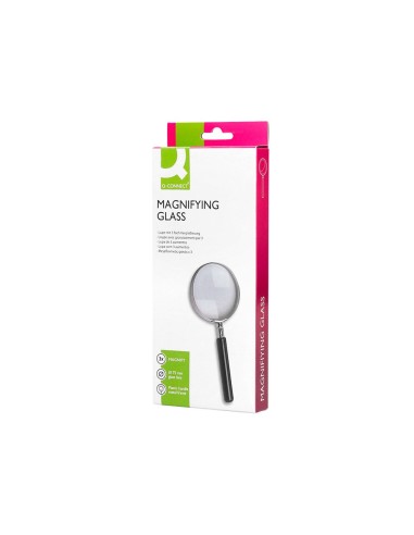 LUPA CRISTAL ARO METALICO MANGO NEGRO W-104 75 MM