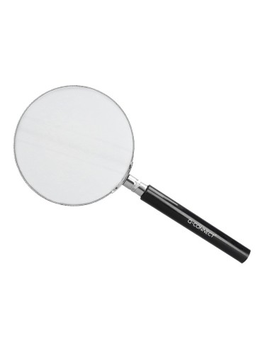 LUPA CRISTAL ARO METALICO MANGO NEGRO W-105 89 MM