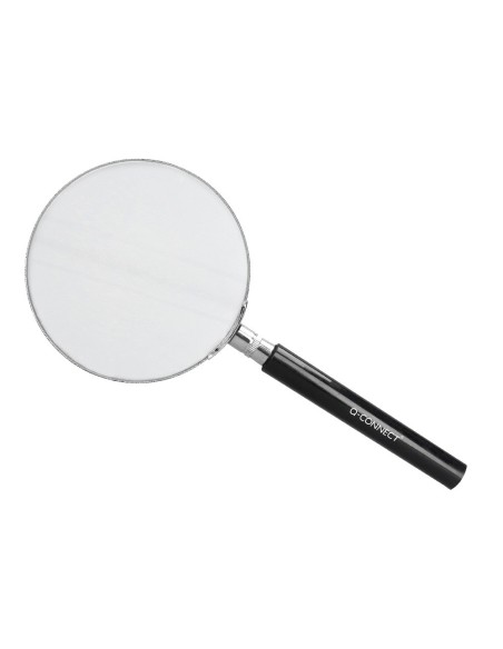 LUPA CRISTAL ARO METALICO MANGO NEGRO W-105 89 MM