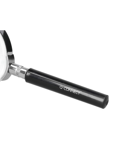 LUPA CRISTAL ARO METALICO MANGO NEGRO W-105 89 MM