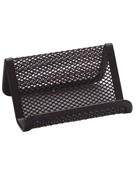 PORTATARJETA Q-CON.METALICO NEGRO 11X7,5X5 CM