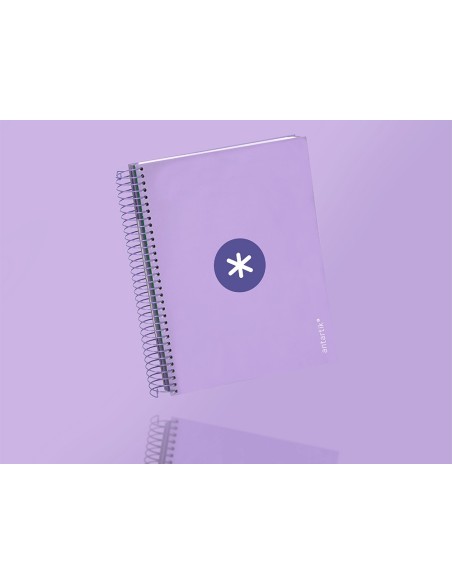 CUADERNO ESP. ANTARTIK A5 T.FORRADA 5MM 5B 6T.120H.100GR. LAVANDA