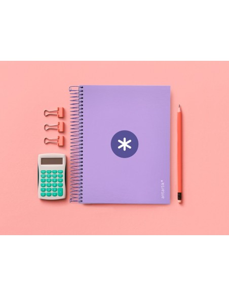 CUADERNO ESP. ANTARTIK A5 T.FORRADA 5MM 5B 6T.120H.100GR. LAVANDA