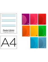 CUADERNO GRAP. 360 A4 T.PLASTICO PAUTA 2.5MM 48H. 90GR. SURT.