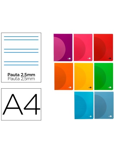 CUADERNO GRAP. 360 A4 T.PLASTICO PAUTA 2.5MM 48H. 90GR. SURT.