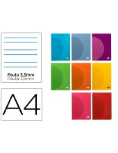 CUADERNO GRAP. 360 A4 T.PLASTICO PAUTA 3.5MM 48H. 90GR. SURT.