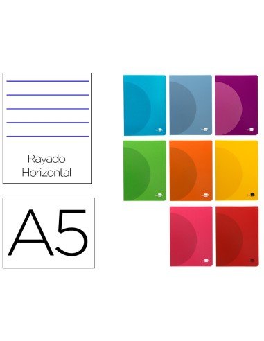 CUADERNO GRAP. 360 A5 T.PLASTICO HORIZONTAL 48H. 90GR. SURT.