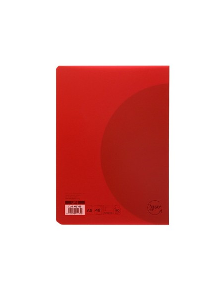 CUADERNO GRAP. 360 A5 T.PLASTICO PAUTA 3.5MM 48H. 90GR. SURT.