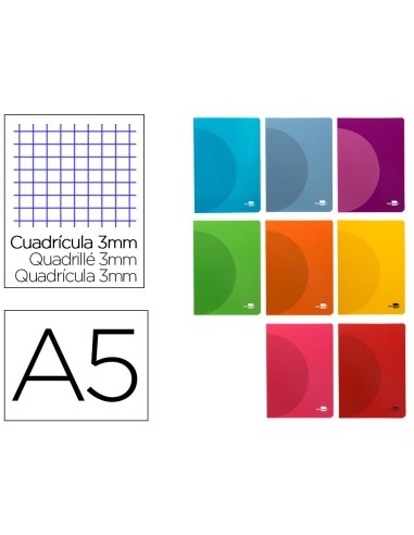 CUADERNO GRAP. 360 A5 T.PLASTICO 3MM 48H. 90GR. SURT.