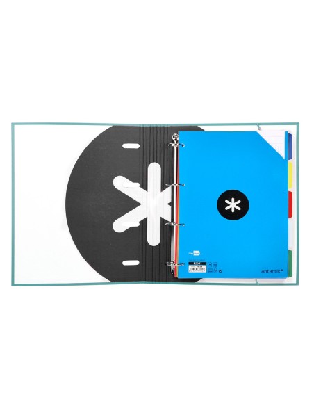 CARPETA RECAMBIO SOLAPA ANTARTIK A4 5MM FORRADA 4AN.40MM MENTA