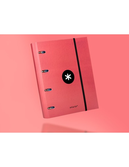 CARPETA RECAMBIO SOLAPA ANTARTIK A4 5MM FORRADA 4AN. 40MM CORAL