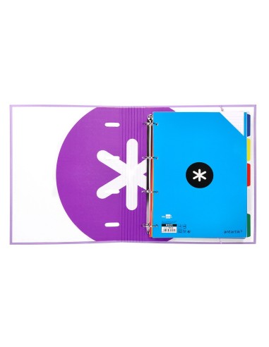 CARPETA RECAMBIO SOLAPA ANTARTIK A4 5MM FORRADA 4AN.40MM LAVANDA