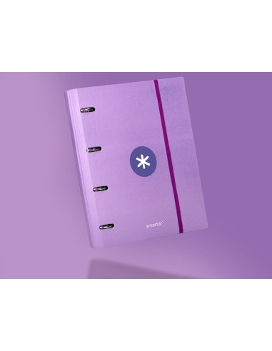 CARPETA RECAMBIO SOLAPA ANTARTIK A4 5MM FORRADA 4AN.40MM LAVANDA