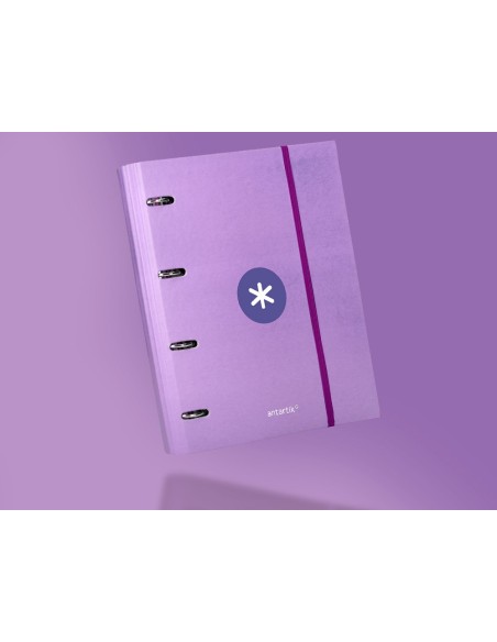 CARPETA RECAMBIO SOLAPA ANTARTIK A4 5MM FORRADA 4AN.40MM LAVANDA
