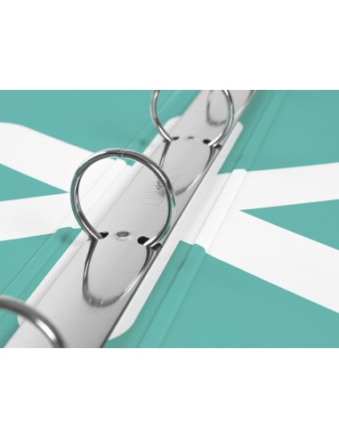 CARPETA ANTARTIK A4 FORRADA 4 ANILLAS 25MM REDONDAS MENTA