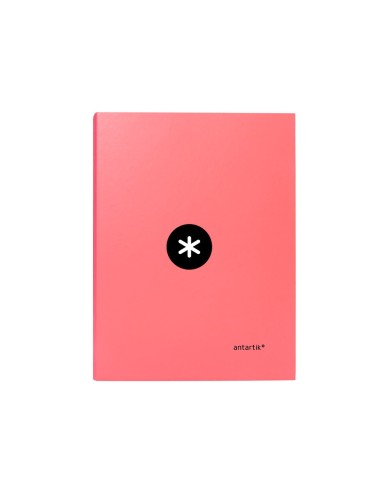 CARPETA ANTARTIK A4 FORRADA 4 ANILLAS 25MM REDONDAS CORAL