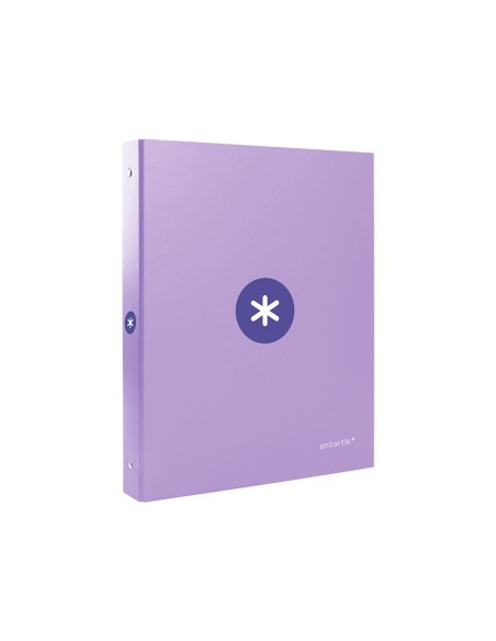CARPETA ANTARTIK A4 FORRADA 4 ANILLAS 25MM REDONDAS LAVANDA