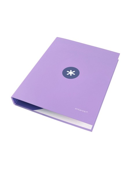 CARPETA ANTARTIK A4 FORRADA 4 ANILLAS 25MM REDONDAS LAVANDA