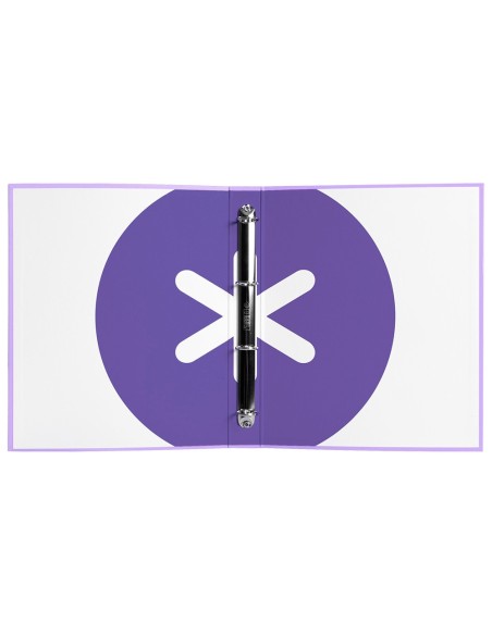 CARPETA ANTARTIK A4 FORRADA 4 ANILLAS 25MM REDONDAS LAVANDA