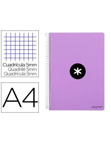 CUADERNO ESP. ANTARTIK A4 T.DURA 5MM 80H. 100GR. LAVANDA