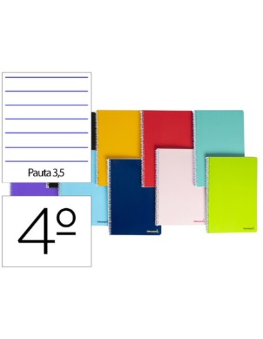 CUADERNO ESP. SMART A5 T.BLANDA PAUTA 3.5MM 80H. 60GR. SURT.