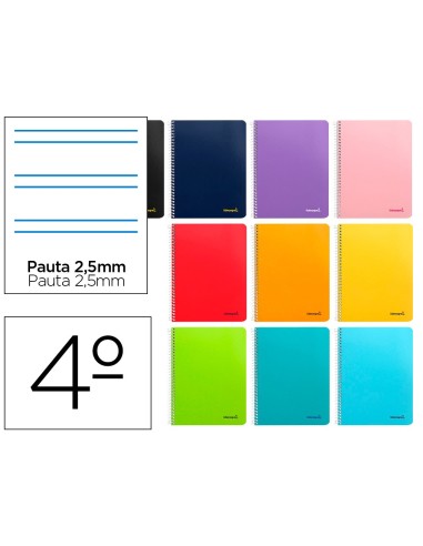 CUADERNO ESP. SMART A5 T.BLANDA PAUTA 2.5MM 80H. 60GR. SURT.