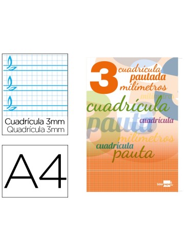 CUADERNO ESP. LIDERPAPEL A4 T.CARTON PAUTAGUIA 3MM 32H.70GR. SURT.