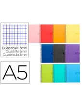 CUADERNO ESP. CRAFTY A5 T.FORRADA 3MM 80H 90GR.COL. SURT.*33070