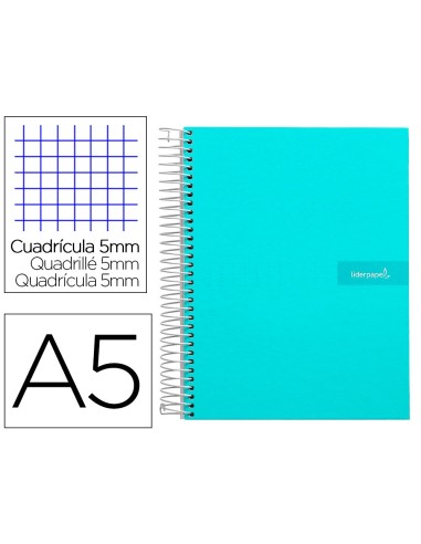 CUADERNO ESP. CRAFTY A5 T.FORRADA MICRO 5MM 5B 6T. 120H. 90GR. TURQ