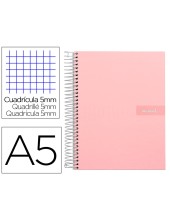 CUADERNO ESP. CRAFTY A5 T.FORRADA MICRO 5MM 5B 6T. 120H. 90GR. ROSA