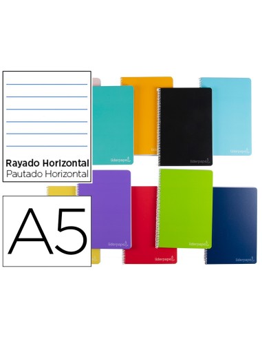 CUADERNO ESP. WITTY A5 T.DURA MICRO HORIZONTAL 5B 6T. 140H.75GR.SURT.