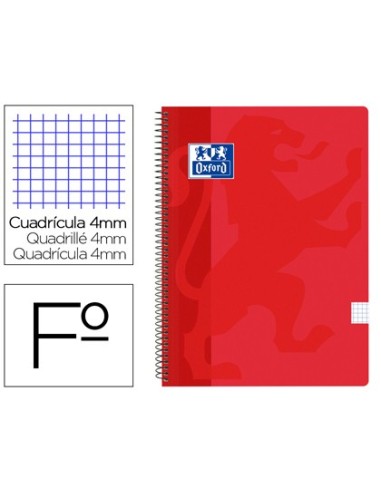 CUADERNO ESP. OXFORD SCHOOL FL. T.PP. 4MM 80H 90GR. RJ.