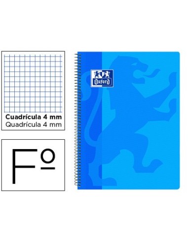 CUADERNO ESP. OXFORD SCHOOL FL. T.PP. 4MM 80H 90GR. AZ.