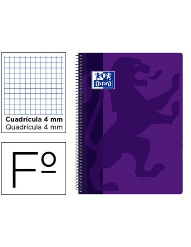 CUADERNO ESP. OXFORD SCHOOL FL. T.PP. 4MM 80H 90GR. SURT.